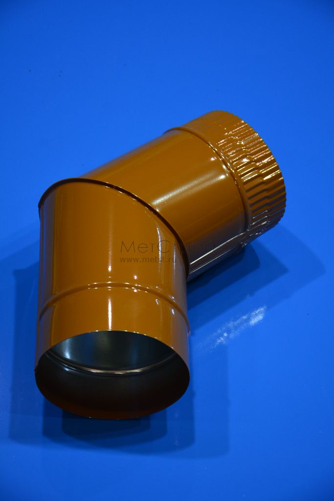 Колено водосточной системы из оцинкованной 
стали с полимерным покрытием цвета RAL 8002 
(сигнальный коричневый)