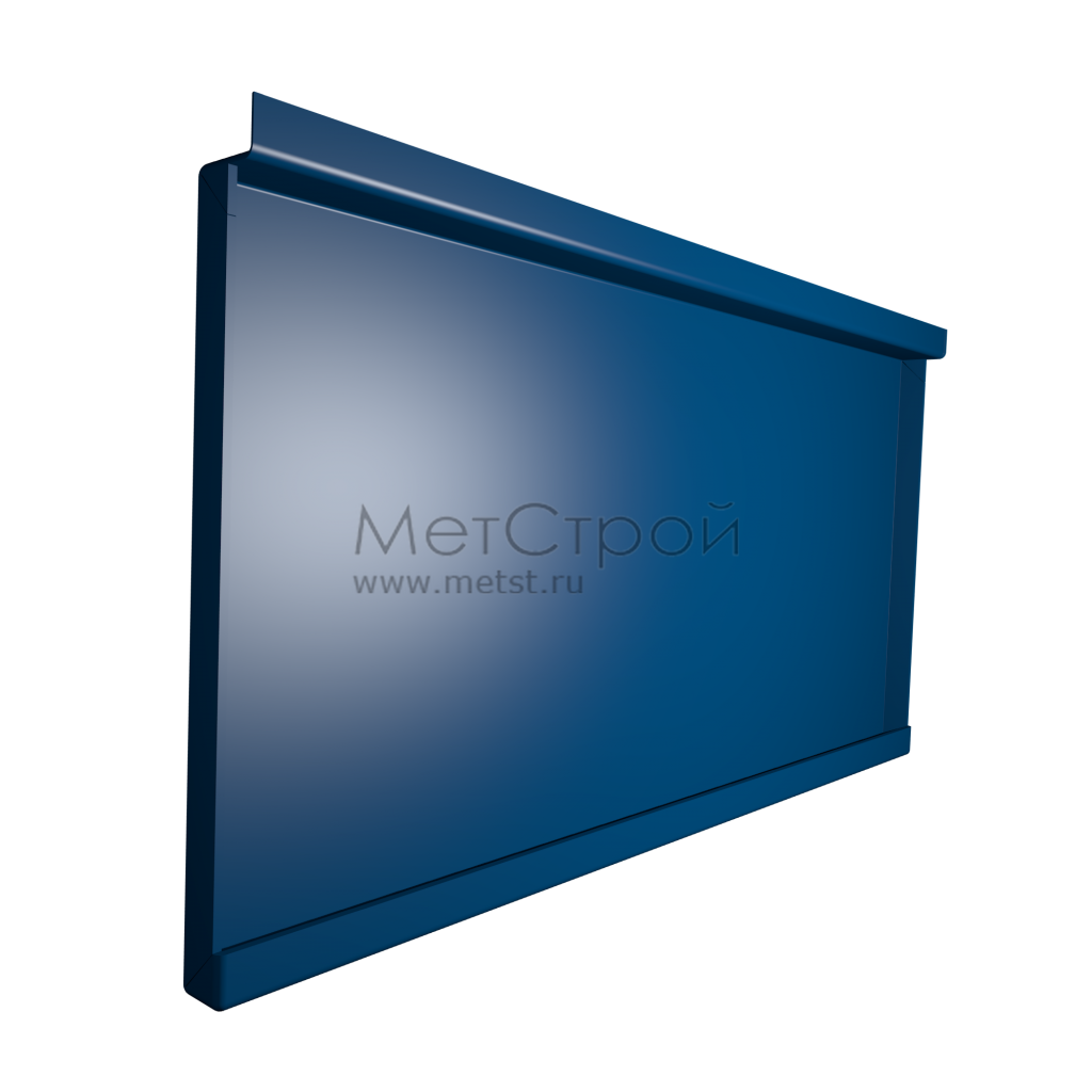 Фасадный кассетон КК-2014 из оцинкованной 
стали цвета RAL 5005 синий насыщенный