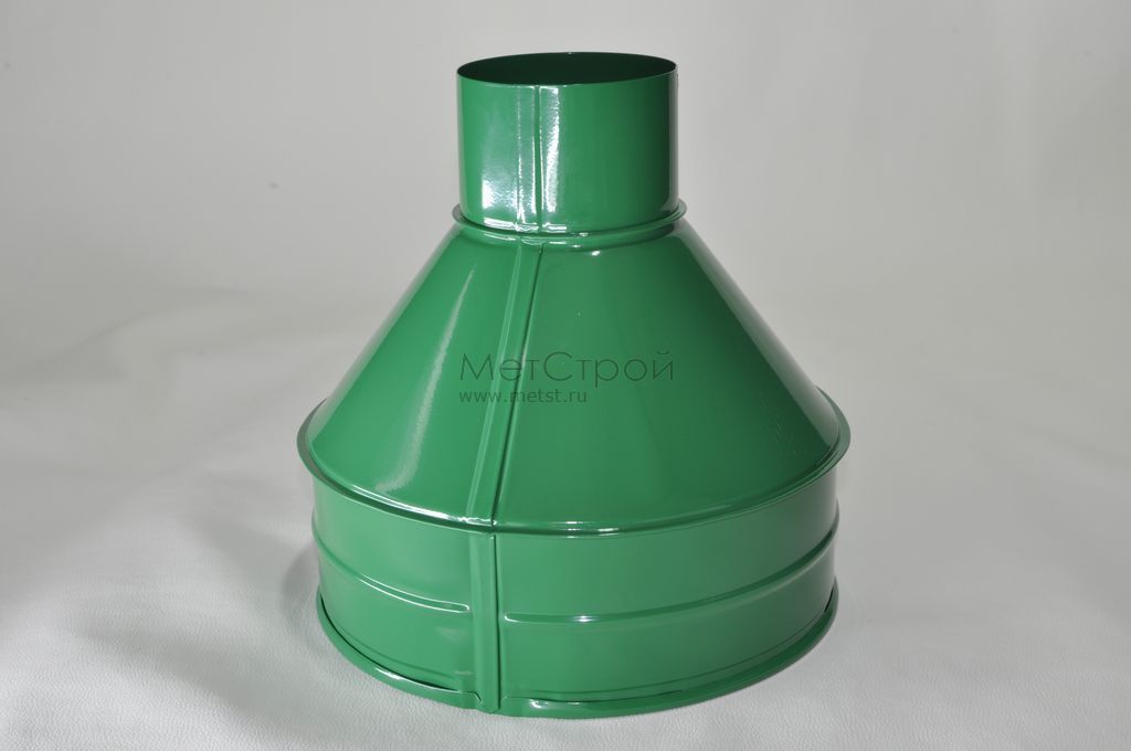 Воронка водосборная для водостока, окрашенная 
в цвет RAL 6029 (зеленая мята)