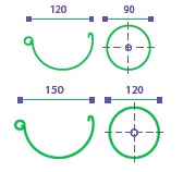 Соотношение диаметров трубы и желоба в стандартных водосточных системах Wincraft - 120/90 мм и 150/120 мм