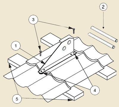 Схема монтажа трубчатого снегозадержателя "Стандарт"