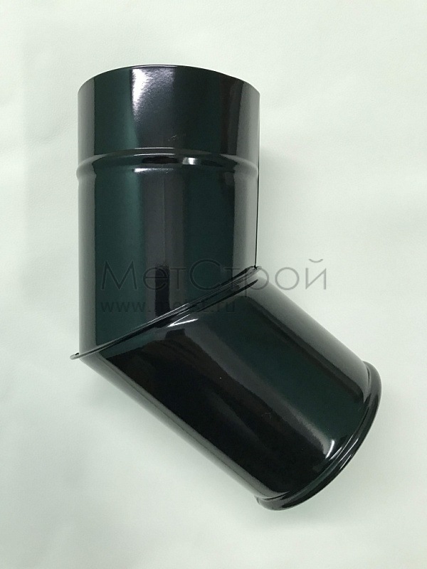 Отмет (колено сливное) д100 мм оцинкованное с полимерным покрытием цвета RAL 9005 «черный янтарь», толщина стали 0.5 мм