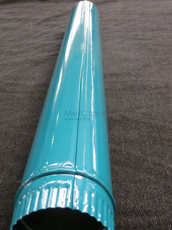 Труба водостока с полимерным покрытием цвета RAL 5021 (водная синь)