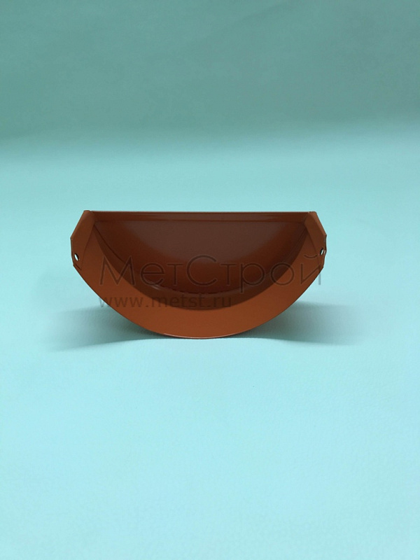 заглушка водосточного желоба оцинкованная с полимерным покрытием оранжевого цвета RAL 2004 диаметром 125 мм, толщина 0,5 мм