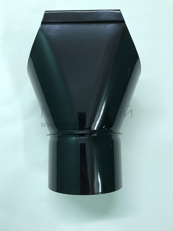 Накладная (выпускная) воронка черного цвета оцинкованная с полимерным покрытием, диаметр 100 мм, толщина 0.5мм. Выполнена в черном матовом цвете RAL 9005.