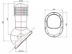 Схема Wirplast К53. Внутренний диаметр вентиляции: Ø150 мм, внешний диаметр колпака Ø190 мм