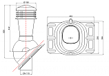 Схема Wirplast К25. Внутренний диаметр вентиляции Ø110 мм, длина трубы 500 мм, внешний диаметр колпака Ø190 мм