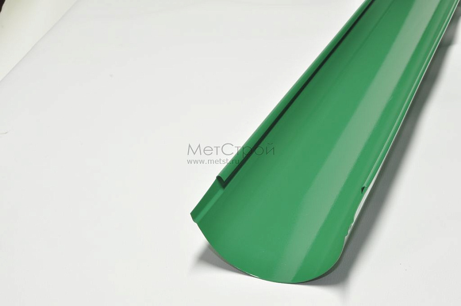 Желоб водосточной системы 125 мм с двусторонним полимерным покрытием цвета RAL 6029 (зеленая мята)