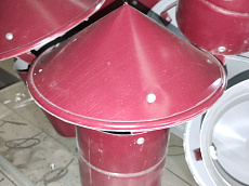 Зонт флюгарка диаметром 100 мм, толщиной 
металла 0.5 мм, PE RAL 3005