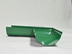 Угловой желоб водостока 135 градусов 125 мм 
с двухсторонним полимерным покрытием мятно-зеленого 
цвет RAL 6025